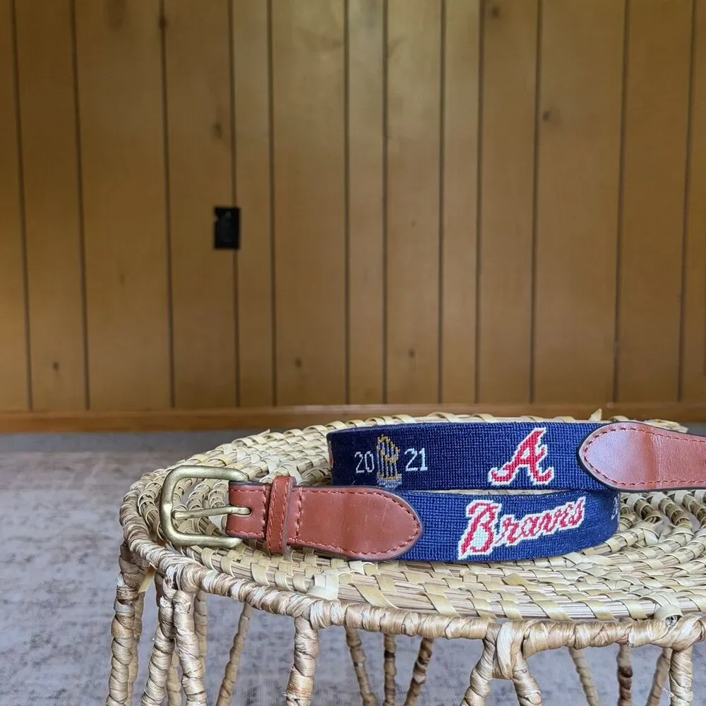 Atlanta Braves 2021 World Series Needlepoint Belt by Smathers & Branson 32